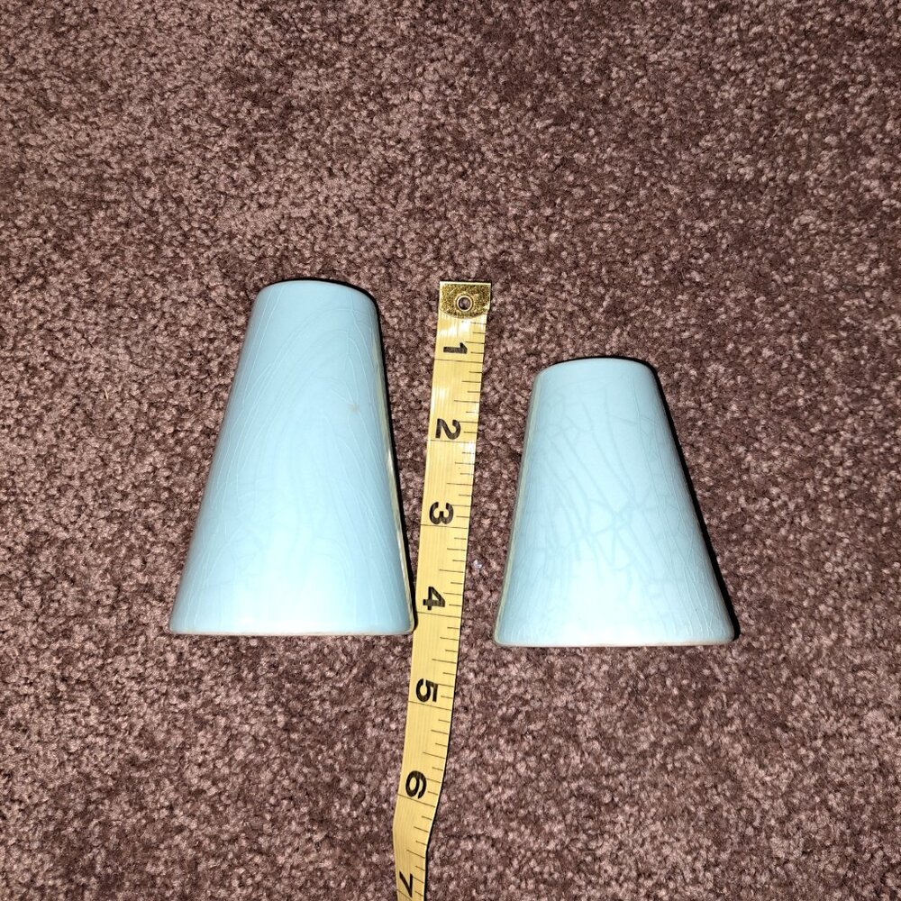 Vintage Marcrest Swiss Alpine Chalet Atomic Turquoise Salt And Pepper Shakers - Picture 2 of 10